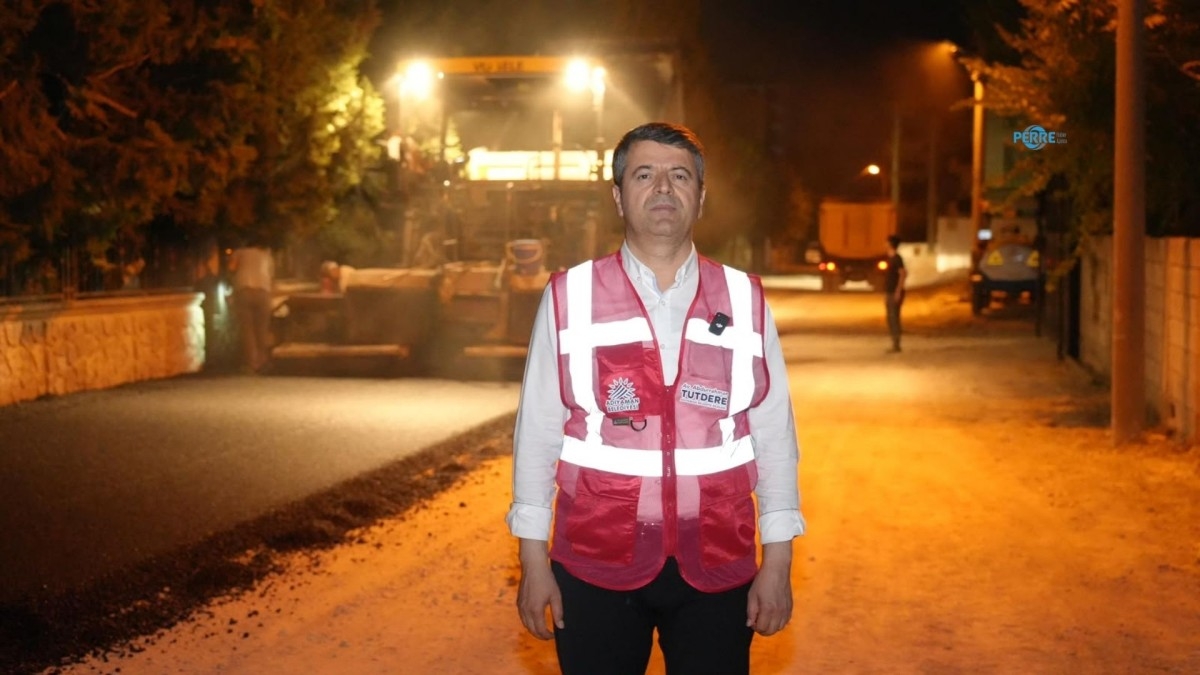 Başkan Tutdere Gece Mesaisinde: Asfalt Çalışmaları Sürüyor
